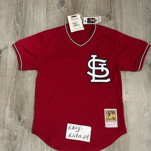 Mitchell and ness  St. Louis Cardinals mens Ozzie Smith Red BP Baseball Jersey